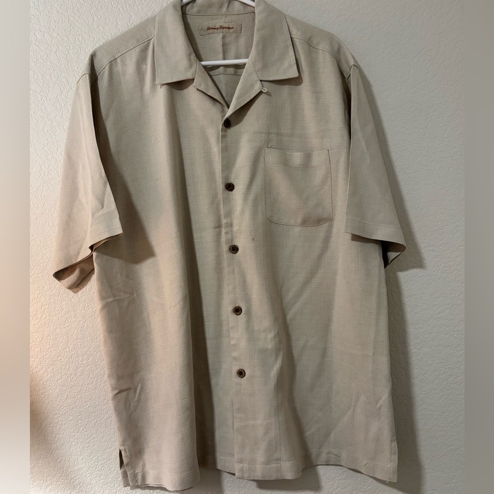 Tommy Bahama Light Tan Silk Blend Shirt